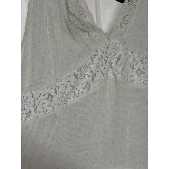 Intimately Free People Lace Tunic Dress M Cream Boho Layered Sheer Babydoll - Picture 3 of 6